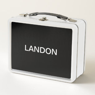 Lunch Box Texte modifiable moderne Noir et blanc