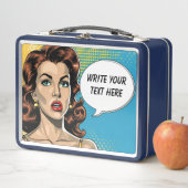 Lunch Box Texte personnalisé de la femme rétro (En situation)