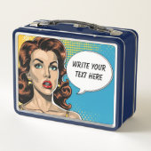 Lunch Box Texte personnalisé de la femme rétro (Dos)