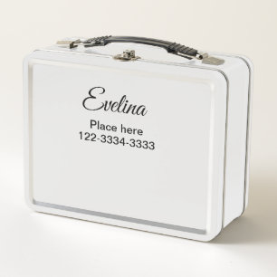 Lunch Box Texte simple minimal ajoutez votre nom lieu ville