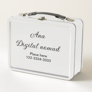 Lunch Box Texte simple minimal ajoutez votre nom lieu ville