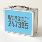 Lunch Box Texte usé et rayé Workout 247365 bleu (Dos)