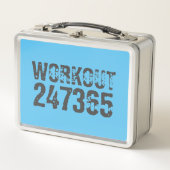 Lunch Box Texte usé et rayé Workout 247365 bleu (Devant)