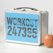 Lunch Box Texte usé et rayé Workout 247365 bleu (En situation)
