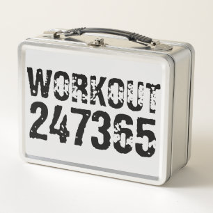 Lunch Box Texte usé et rayé Workout 247365 noir