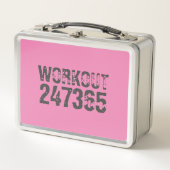 Lunch Box Texte usé et rayé Workout 247365 rose (Devant)