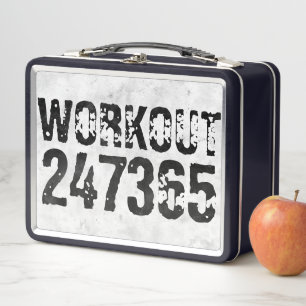 Lunch Box Texte usé et rayé Workout 247365 rustique