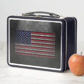 Lunch Box Texture de pierre du drapeau américain (En situation)