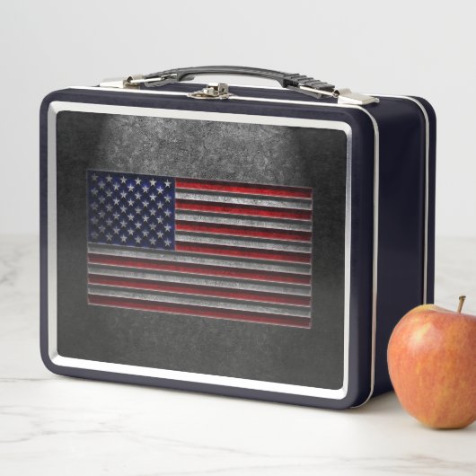 Lunch Box Texture de pierre du drapeau américain (En situation)