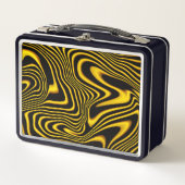 Lunch Box Texture de tourbillons noir jaune or (Devant)