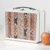 Lunch Box Texture de vêtement, motif de serpent géométrique. (En situation)