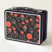 Lunch Box Thème De Basketball Noir Et Orange (Dos)
