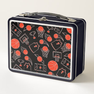 Lunch Box Thème De Basketball Noir Et Orange