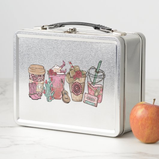 Lunch Box Thème du Café Lover Western Cowboy (En situation)