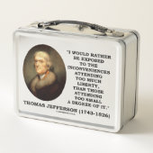Lunch Box Thomas Jefferson Incommodait Trop La Liberté (Dos)