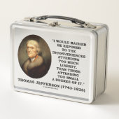 Lunch Box Thomas Jefferson Incommodait Trop La Liberté (Devant)