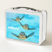 Lunch Box Three Baby Sea Turtles Swimming (Dos)