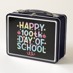 Lunch Box Tie Dye Happy 100e jour d'école Enseignant Élève