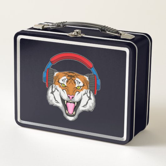 Lunch Box Tiger en musique avec casque (Devant)
