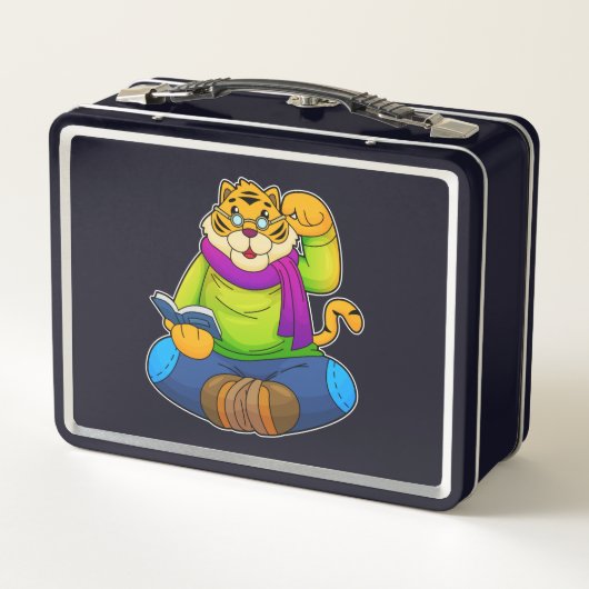 Lunch Box Tiger Nerd avec Livre (Dos)