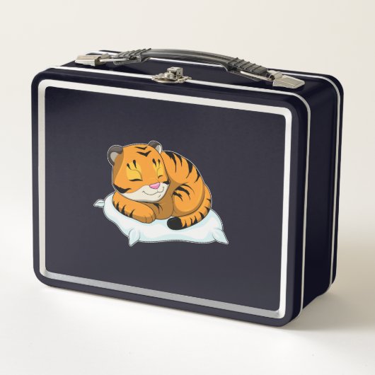 Lunch Box Tigre au coucher avec Coussin (Devant)