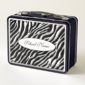 Lunch Box Tigre d'argent moderne Ajouter votre texte (Dos)