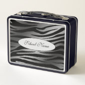 Lunch Box Tigre d'argent moderne Ajouter votre texte (Dos)