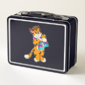 Lunch Box Tigre en hiver avec Écharpe (Dos)