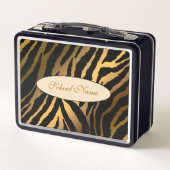 Lunch Box Tigre Or Moderne Ajouter Votre Texte (Dos)