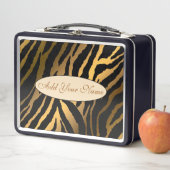Lunch Box Tigre Or Moderne Ajouter Votre Texte (En situation)
