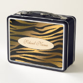 Lunch Box Tigre Or Moderne Ajouter Votre Texte (Dos)