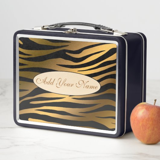 Lunch Box Tigre Or Moderne Ajouter Votre Texte (En situation)