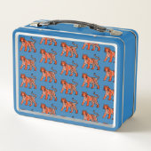 Lunch Box Tigre Orange Fleur Sauvage Enfants (Dos)