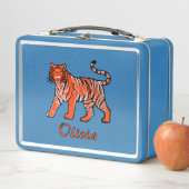 Lunch Box Tigre Orange Fleur Sauvage Enfants (En situation)