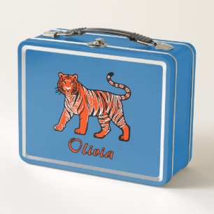 Lunch Box Tigre Orange Fleur Sauvage Enfants
