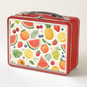 Lunch Box Tissu à motif de fruits d'été | Pastèque tropicale (Devant)