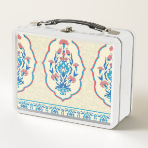 Lunch Box Tissu floral ethnique : Élégance transparente
