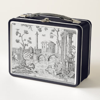 Lunch Box Toile de Jouy noir/gris