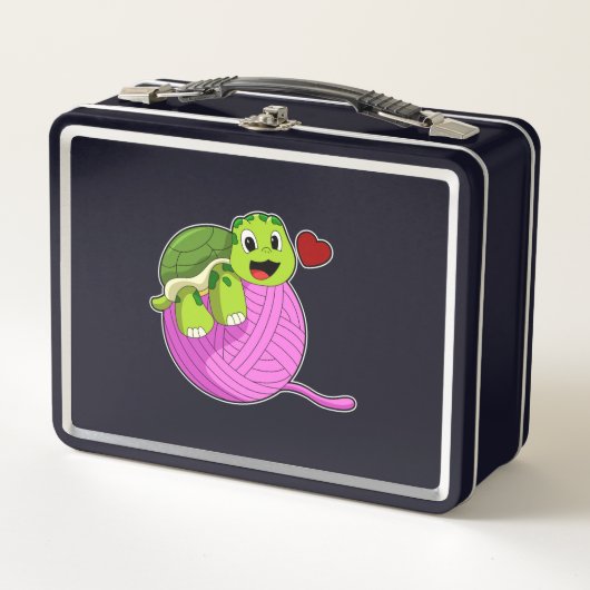 Lunch Box Tortue avec balle de laine (Devant)