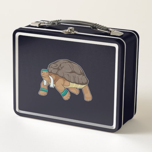 Lunch Box Tortue comme coureur avec serviette (Devant)