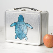 Lunch Box Tortue de mer aquarelle bleue (En situation)