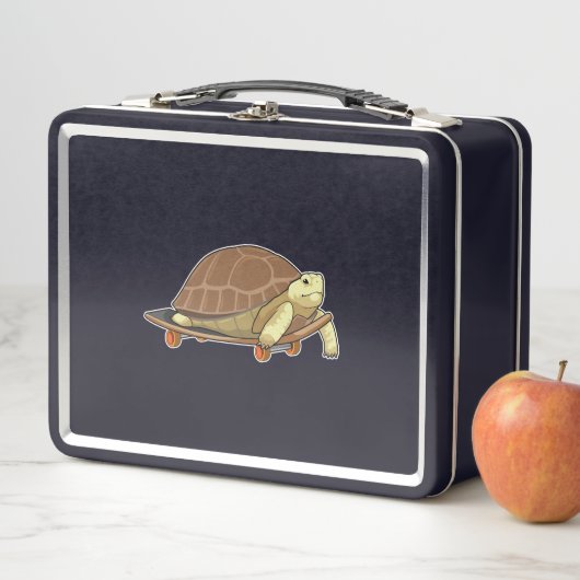 Lunch Box Tortue en patinage avec skateboard (En situation)
