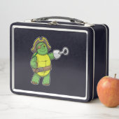 Lunch Box Tortue en pirate avec patchs main et oeil (En situation)