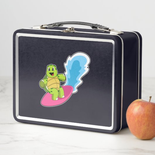 Lunch Box Tortue surfeur avec Surfer (En situation)