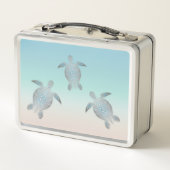 Lunch Box Tortues marines d'argent Turquoise Côte (Dos)