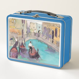 Lunch Box Tour de gondole de Venise d'aquarelle des
