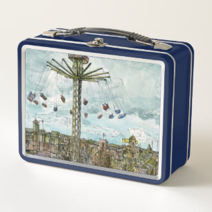 Lunch Box Tour européen d'oscillation d'aquarelle des