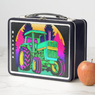Lunch Box Tracteur agricole vert rétro