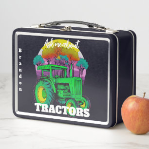 Lunch Box Tracteur agricole vert rétro