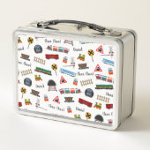 Lunch Box Train Motif Petit Garçon Prénom Choo Choo Enfants (Dos)